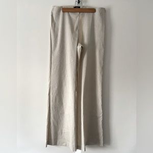 Theory wide leg cream linen pants. Made in USA!